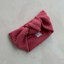 Load image into Gallery viewer, Knotted Headband in Seersucker Berry
